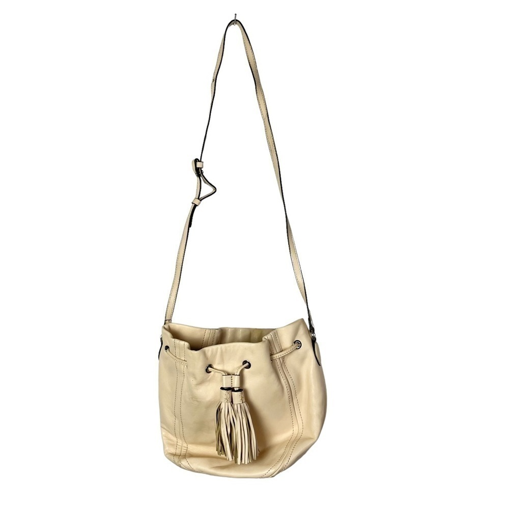 J. Crew Beige Tassel Leather Hobo Crossbody‎ Bag